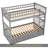Twin Over Twin Bunk Bed With Drawers, Convertible Beds, Gray-800285278