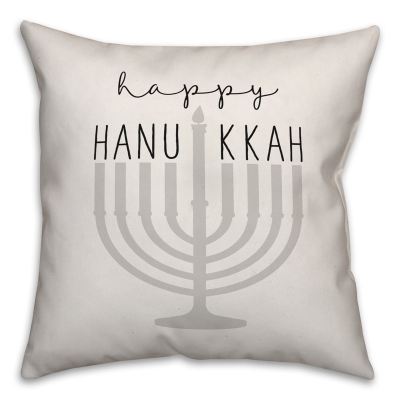  Coussin Happy Hanukkah Menorah, 20 po x 20 po, Polyester/ Bourre en polyester