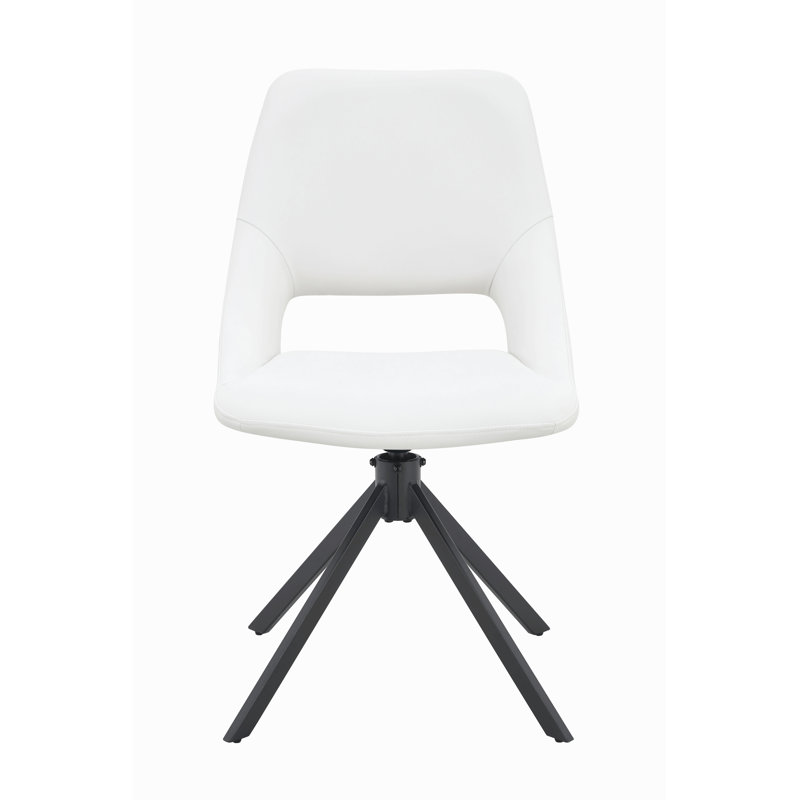 Ensemble de 4 chaises de salle à manger, chaise de salle à manger pivotante confortable, chaises de cuisine en métal avec cuir Goldmesh résistant aux égratignures et haut dossier (ensemble de 4)