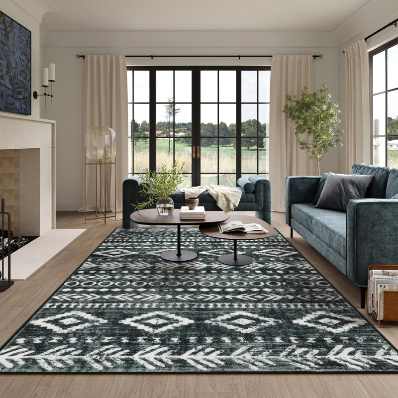 Washable Area Rugs Living Room Rug Large Boho Area Carpet for Living Room, Rectangle  8' x 10'