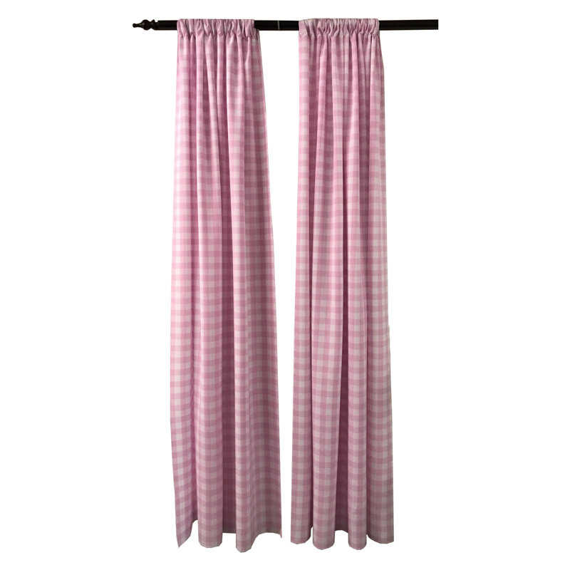 Paire de rideaux avec passe-tringle Pommier, Rose