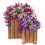 Boîte à fleurs carrée en bois d'acacia anthracite avec doublure Harmann - brun-1254646935
