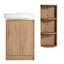 Meuble-lavabo autoportant de 23 po avec lavabo et support de rangement, portes à fermeture douce - décor moderne, lavabo à longue durée d'utilisation, support à tablettes, tablettes réglables, lavabo en céramique, contreplaqué