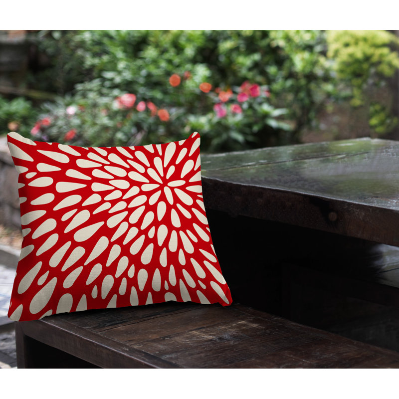 Eames Outdoor Reversible Throw Pillow, 17W" x 17H", Red