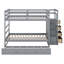 Lit superposé double au-dessus de double avec lit gigogne simple et escalier de rangement à 4 tiroirs, structure de lit superposé en bois avec garde-corps pleine longueur-1961172798