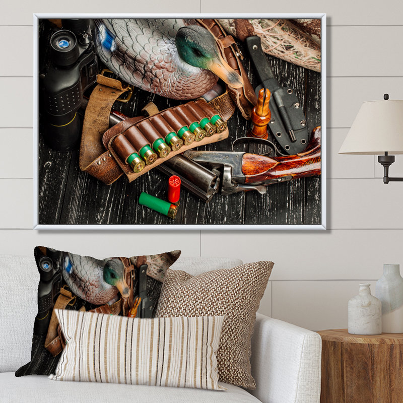 Équipement de chasse sur toile, Cadre flottant blanc, H 34 po x l 44 po x P 1,5 po