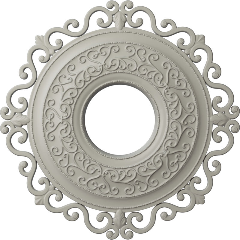 Médaillon de plafond Endurathane Orrington, DO 22 po x P 6 1/4 po x P 1 3/4 po (convient aux auvents jusqu'à 6 1/4 po), pot peint à la main de finition crème