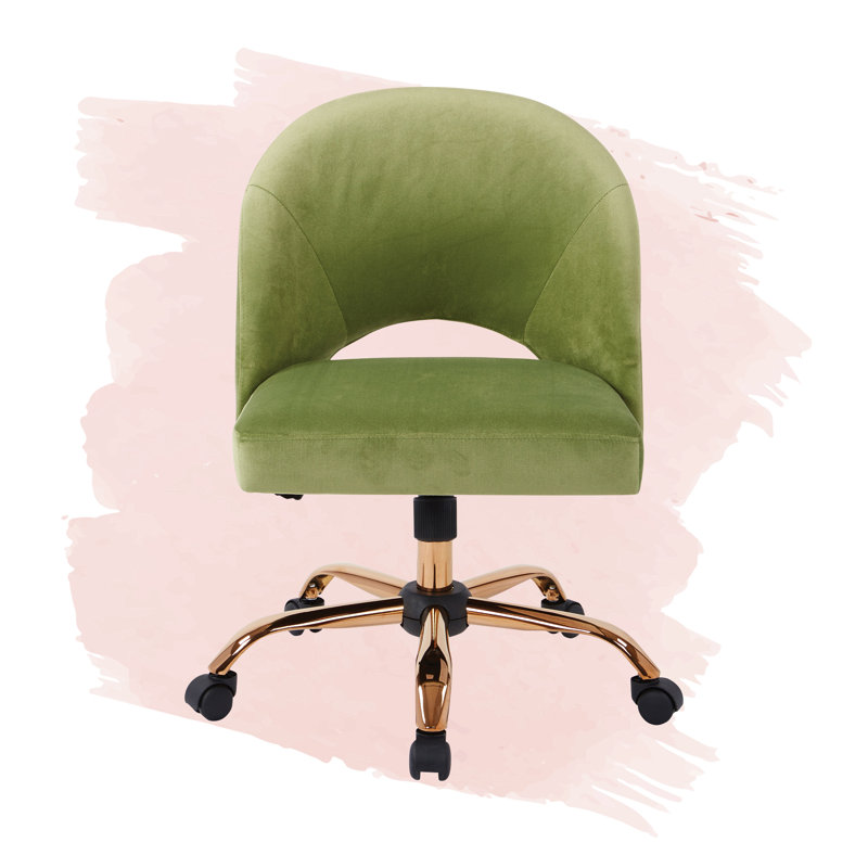 Lula Polyester Blend Task Chair, Garden Green, Rose Gold