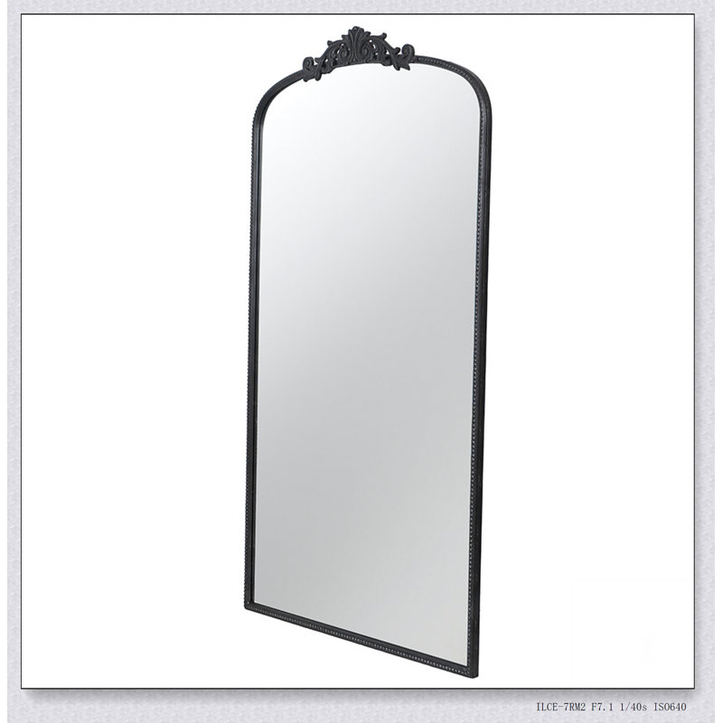 66" x 36" Full Length Mirror, Arched Mirror Hanging or Leaning Against Wall, Large Black Mirror for Living Room