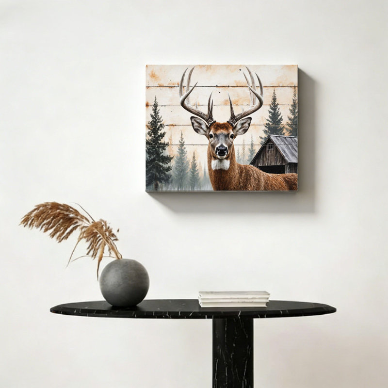 Portrait rustique de tête de cerf, art mural encastré en bois, 16 L x 20 l
