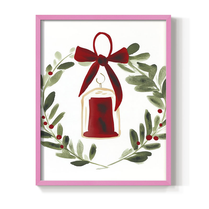 «Christmas Holiday Art», reproduction d'art encadrée CMIV, H 15 po x l 12 po, Rose