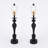 Matte Black Metal Tall Candlestick Table Lamp