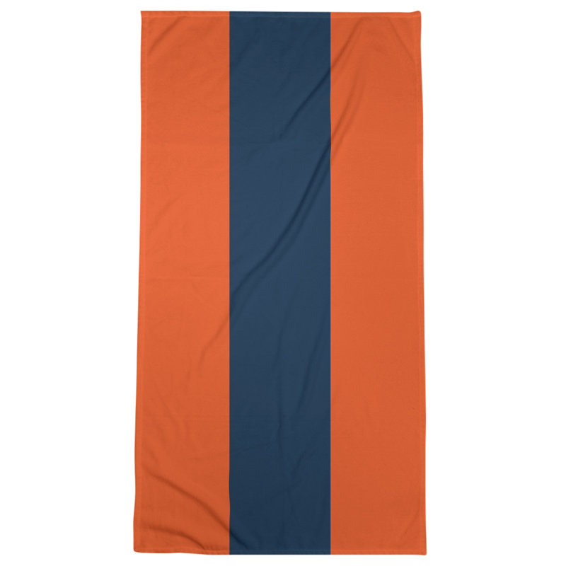 Beach Towel, Orange/Navy Blue