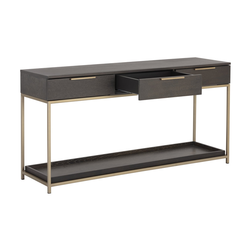 Rebel Console Table with Drawers, Gray