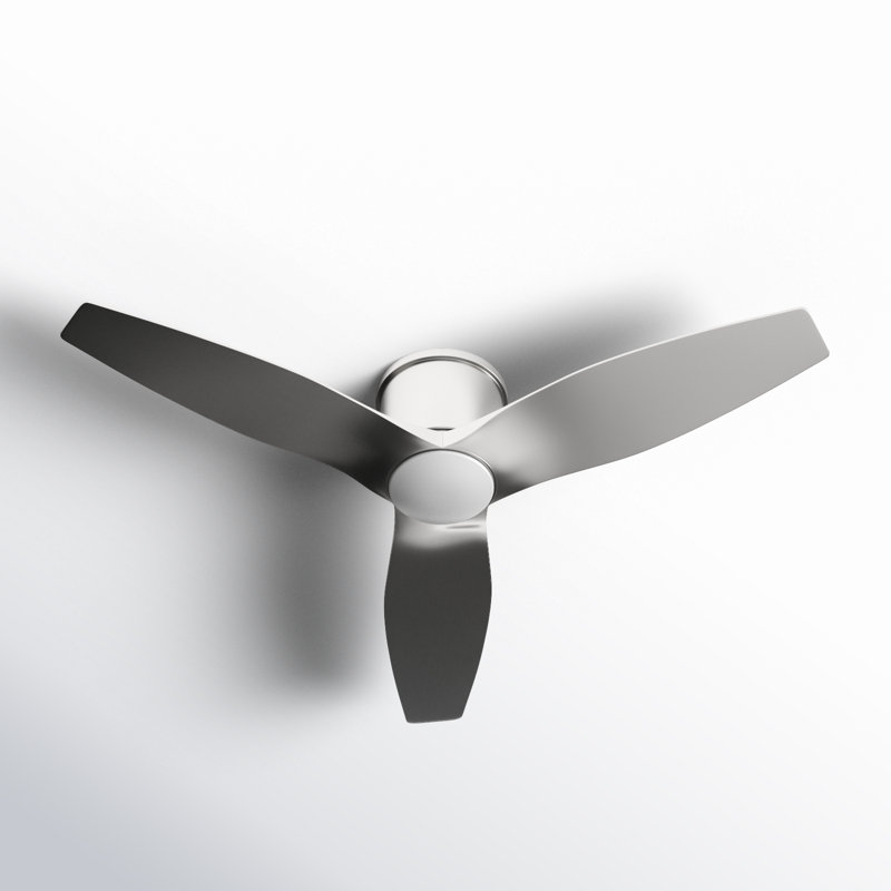Aisling Ceiling Fan with LED Lights, Brushed Steel, 44", Silver