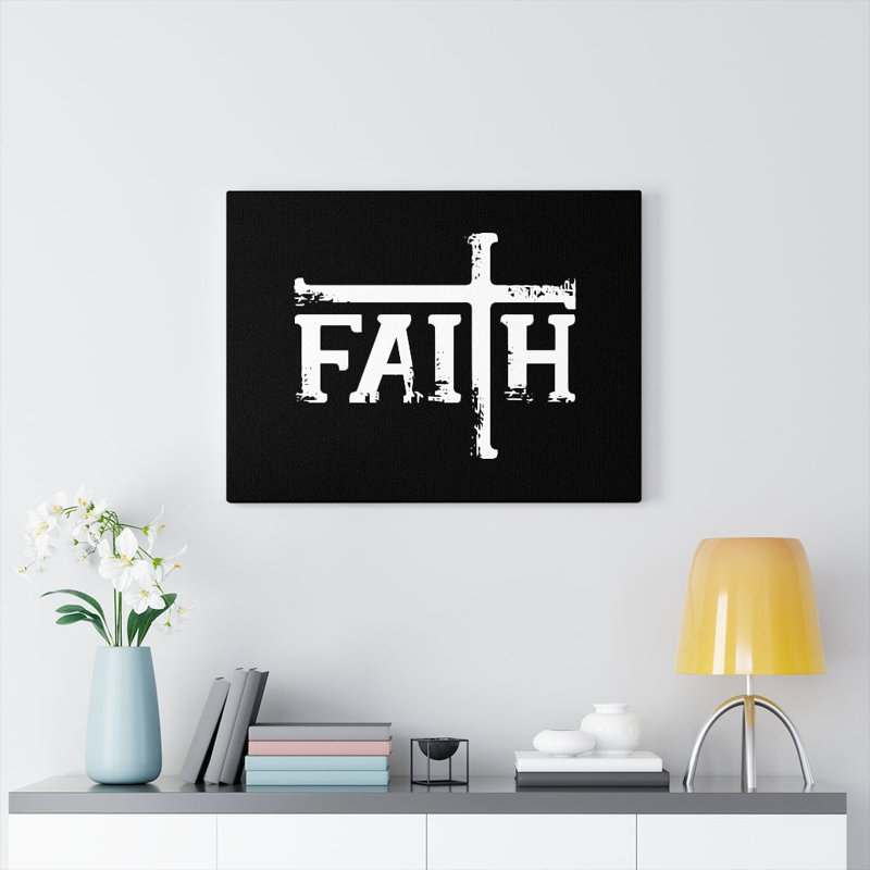 Faith Big Cross - Wrapped Canvas Print, 28cm H x 36cm W