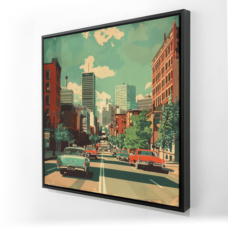On route - Turquoise, reproduction d'art sur toile encadrée