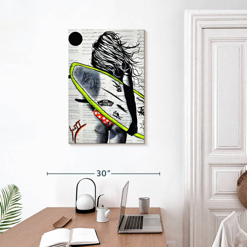 Senne The Beach Is Calling Surfer, 30" H x 20" W