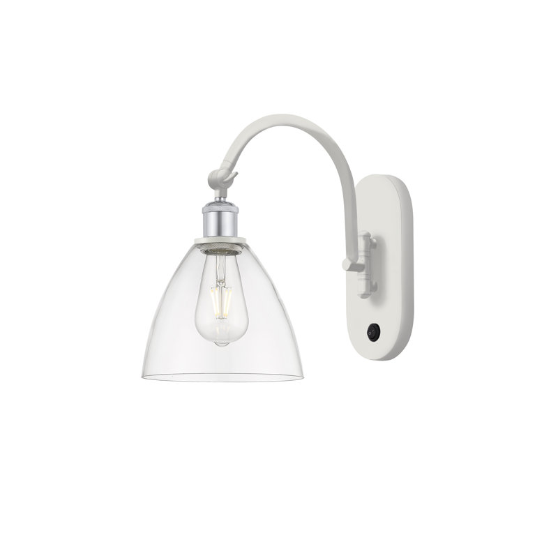 Bras pivotant en verre Amenda, Laiton antique, Ampoule non incluse
