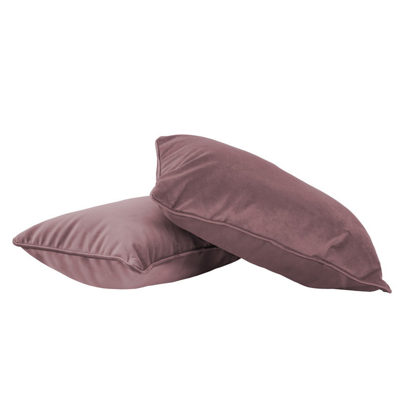 Coussin rectangulaire en microfibre lombaire avec passepoil, paquet de 2, Mauve, Rectangulaire H 12 po x l 20 po