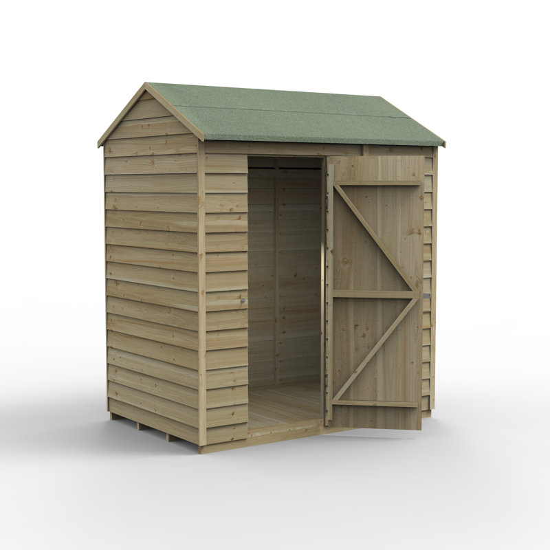 4Life 6x4 Pressure Treated Reverse Apex Shed, Yes