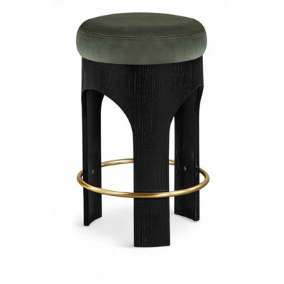 Tabouret de comptoir rembourré en velours Bocceli