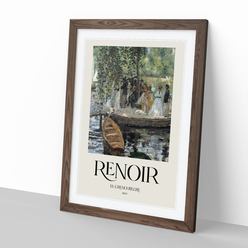 La Grenouillere by Pierre-Auguste Renoir - Picture Frame Art Prints, 48cm H x 36cm W x 2cm D, Walnut Framed Framed