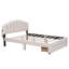 Lit plateforme moelleux avec raccord de tiroir et de tête de lit rembourré beige pour une expérience de sommeil confortable