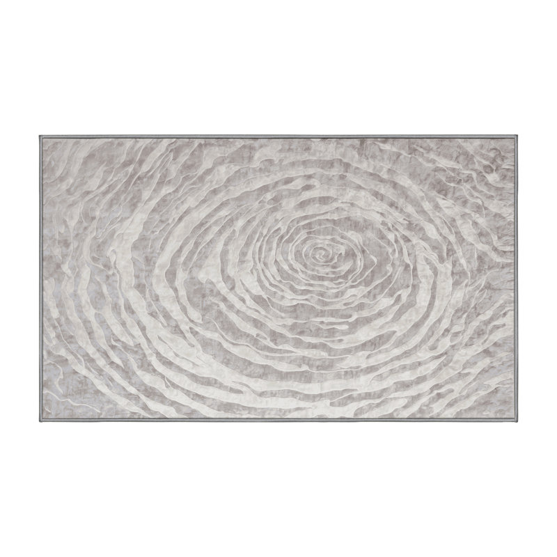 Machine Washable Gray Area Rug, Rectangle 7' x 10'