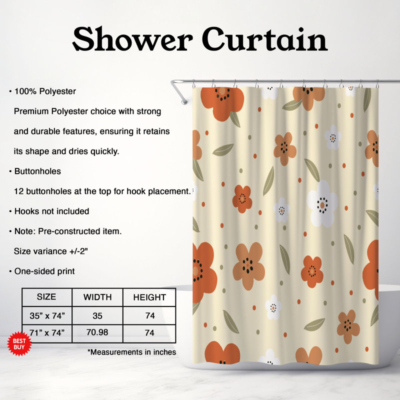 Rideau de douche Boho Rabbit - Premium, H 74 po x l 71 po