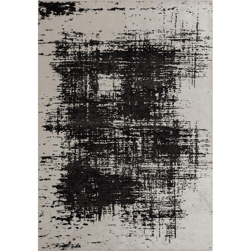 Bhima Abstract Hand Loom Indoor / Outdoor Area Rug, Rectangle 6'6.7" x 8'2.4"