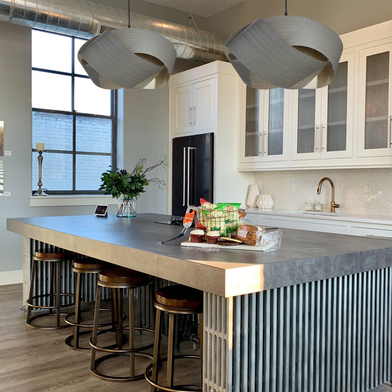 Serene Grande LED Chandelier, Gray Tay, 15" H x 22" W x 24" D