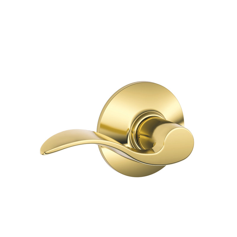 Accent Lever Hall and Closet Lock, Bright Brass