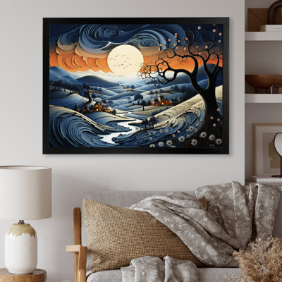 " Countryside Twilight Blues Landscape III "