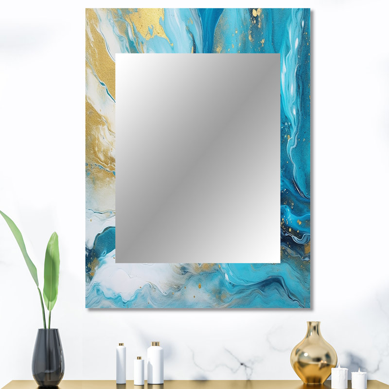 Miroir mural Melissus Turquoise, 40 po x 30 po