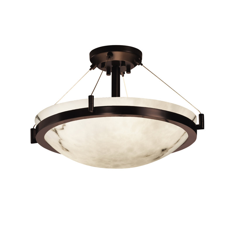 Faux Alabaster Resin LED Semi Flush Mount