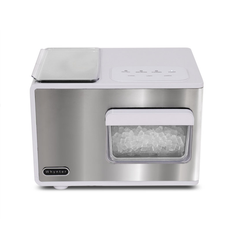 Whynter SonicSnö Countertop Nugget Ice Maker 40lbs/24hrs Chewable Pebble/Sonic Type Ice, Stainless Steel/White