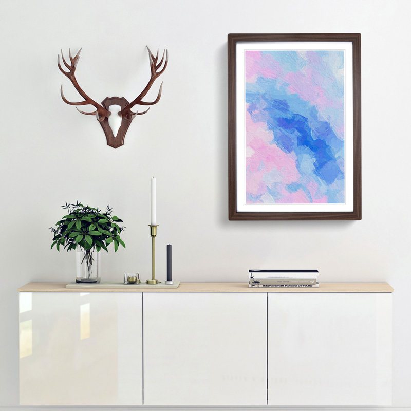 Crossing the Bridge in Abstract - Picture Frame Graphic Art Print, Walnut Framed, 36cm H x 27cm W x 2cm D