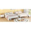 Lit superposé au-dessus de grand lit double en métal blanc avec 2 tiroirs - Style épuré pour les adolescents, coffre-fort en fer-1449801325