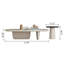 Ensemble de tables basses rectangulaires 51 pièces 2 pièces 51 po, beige et beige, style Mid-Century