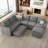 Seybert U Shaped Sofa Set Large Pullout Sofa Bed Modular Sectional Couch With Storage Ottoman-101956946