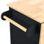 Îlot de cuisine noir avec prise électrique, abattant et porte-bouteilles - Abattant avec prise électrique. Noir. Étagère, rangement pratique. Structure durable.