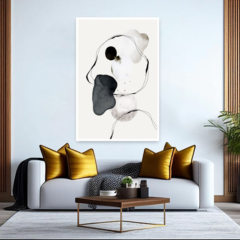 Monochrome Dance Abstract Modern Wall Art Print, 152.4cm H x 101.6cm W