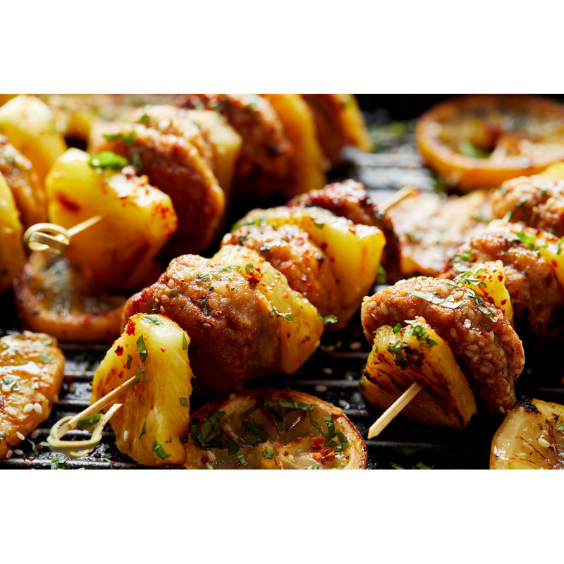 Grilled Skewers - Wrapped Canvas Print, 20cm H x 30cm W x 3.8cm D