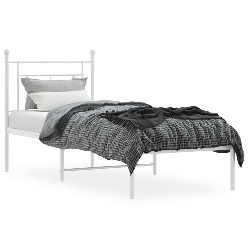 Acari Metal Bed, Small Single (2'6), White