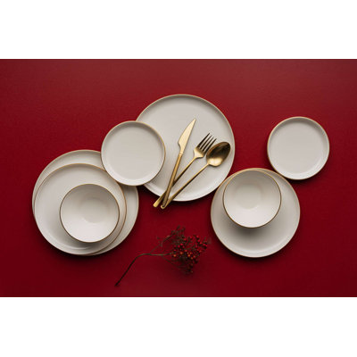 Elegant 16-Piece Dinner Set, Cream Color, 100% Porcelain | Includes 4 Service Plates (10.6 in), 4 Dinner Plates (8.3 in), 4 Dessert Plates (5.9 in), 4 Bowls (5.1 in) | Handwash Recommended, Stylish & Durable for Any Occasion