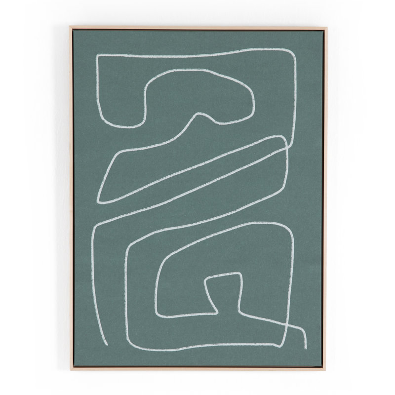 Large Gray and White Abstract Canvas Print Set with Maple Frame