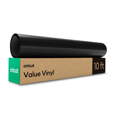 Cricut Value Permanent Vinyl, Black, 12 in x 10 ft, Roll