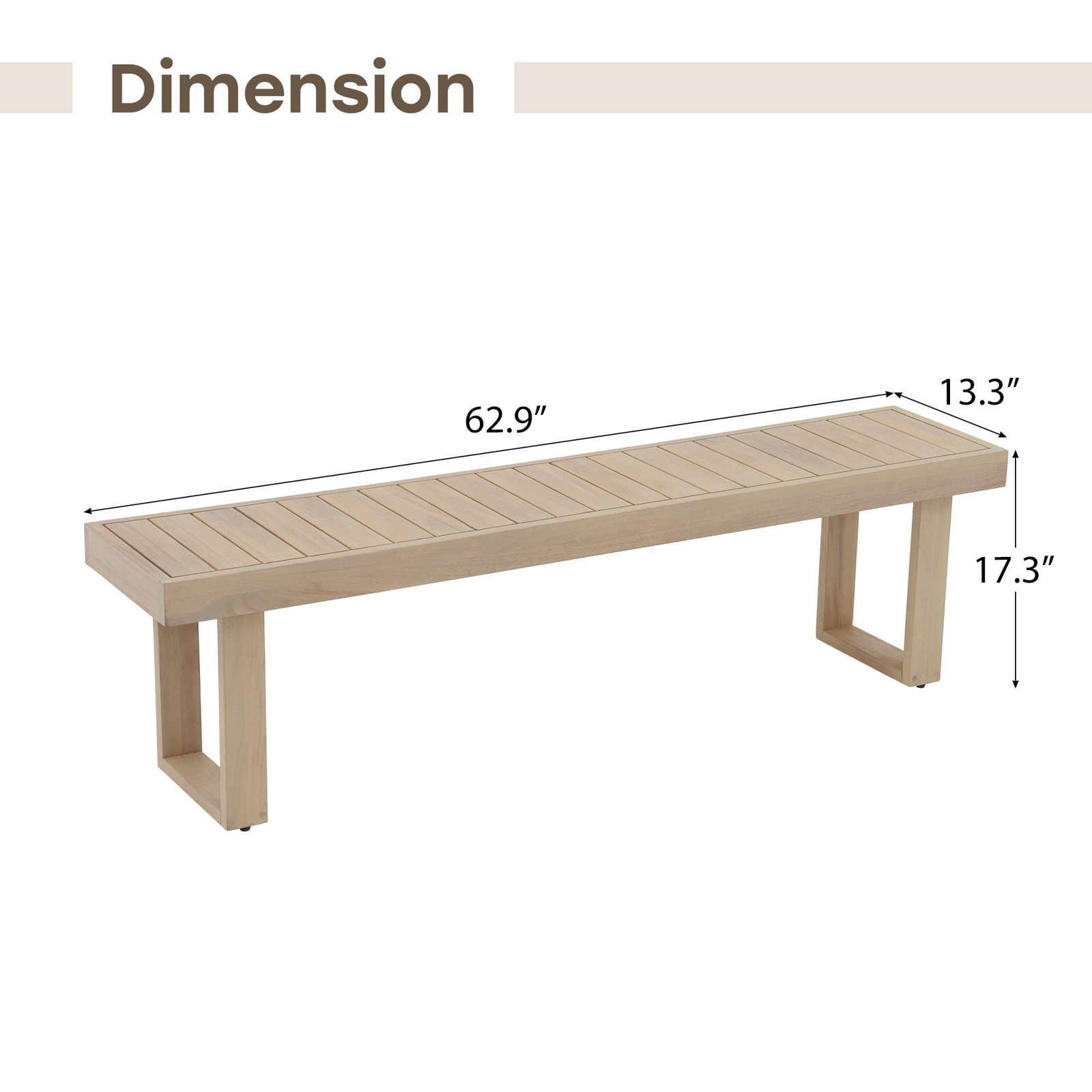 Mirella Acacia Outdoor Dining Bench