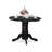 3 Piece Dining Set Contains a Round Kitchen Table with Pedestal and 2 Linen Fabric Dining Room Chairs, Black-1306784220